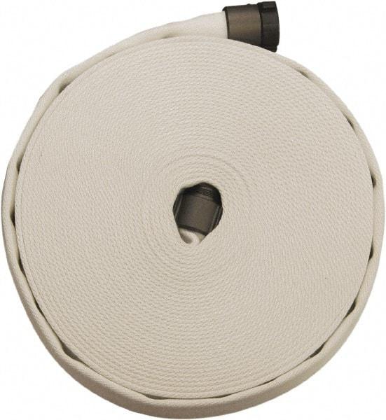 Dixon Valve & Coupling - 3" ID, 135 Working psi, White Polyester/Rubber Fire Hose, Single Jacket - Male x Female NPSH Ends, 50' Long, 405 Burst psi - A1 Tooling