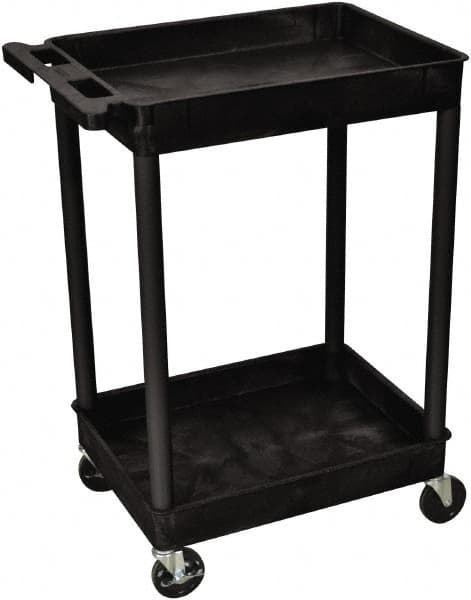 Luxor - 300 Lb Capacity, 24" Wide x 18" Long x 37" High Shelf Cart - 2 Shelf, Plastic - A1 Tooling