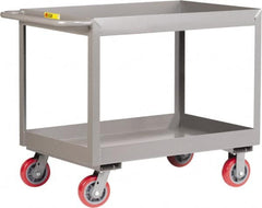 Little Giant - 3,600 Lb Capacity, 24" Wide x 53-1/2" Long x 36-1/2" High Deep Shelf Cart - 2 Shelf, Steel, 2 Rigid/2 Swivel Casters - A1 Tooling