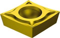 Sandvik Coromant - CCGT32.52 UM Grade 2035 Carbide Turning Insert - TiAlN/TiN Finish, 80° Diamond, 3/8" Inscr Circle, 5/32" Thick, 1/32" Corner Radius - A1 Tooling