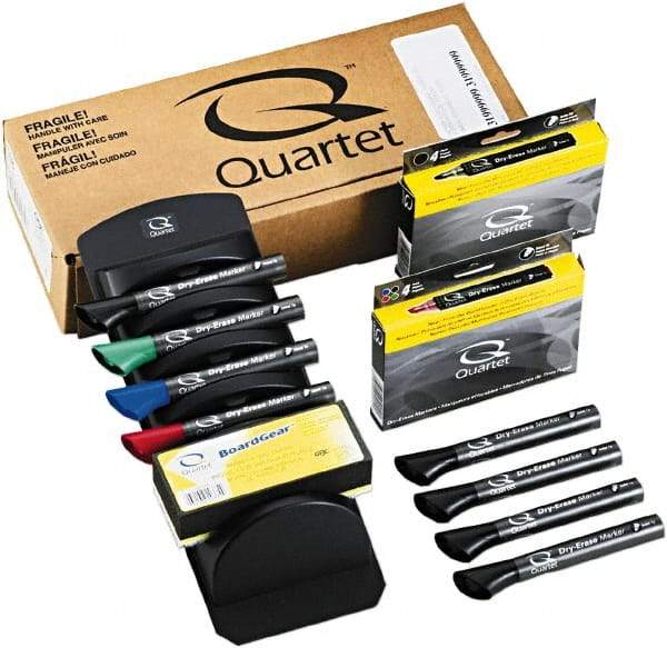 Quartet - 8 Chisel Point Dry Erase Markers - Includes 1 Blue, 1 Green, 1 Red & 5 Black, For Use with Dry Erase Boards - A1 Tooling