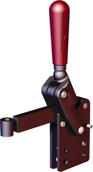 De-Sta-Co - 2,248 Lb Holding Capacity, Vertical Handle, Manual Hold Down Toggle Clamp - 90° Handle Movement, 120° Bar Opening, Solid Bar, Straight Base, Oxide Finish, Forged Alloy Steel - A1 Tooling