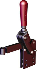 De-Sta-Co - 2,248 Lb Holding Capacity, Vertical Handle, Manual Hold Down Toggle Clamp - 90° Handle Movement, 120° Bar Opening, Solid Bar, Straight Base, Oxide Finish, Forged Alloy Steel - A1 Tooling