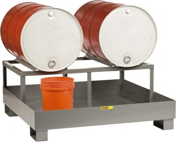 Little Giant - 66 Gal Sump, 2 Drum, Steel Drum Rack - 51" Long x 51" Wide x 22" High - A1 Tooling