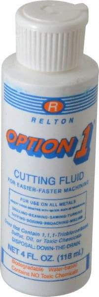 Relton - Option1, 4 oz Bottle Cutting Fluid - Water Soluble, For Cleaning, Machining - A1 Tooling