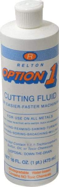 Relton - Option1, 1 Pt Bottle Cutting Fluid - Water Soluble, For Cleaning, Machining - A1 Tooling