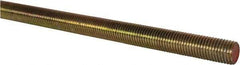 Value Collection - 1-8 UNC (Coarse), 6' Long, Alloy Steel Threaded Rod - Yellow Zinc-Plated Finish, Right Hand Thread - A1 Tooling