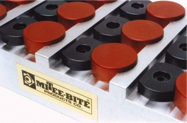 Mitee-Bite - 3/8" Mild Steel Hex, 5/8-11 Stud Thread, Symmetrical Hex Clamp - 35/64" Hex Height, 6,000 Lb Holding Force, Mild Steel Stud, 1-1/8" Long Thread, 100 Ft/Lb Torque, 4 Clamps - A1 Tooling