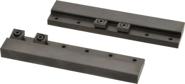 Mitee-Bite - 2 Piece, 5-3/4 x 1-1/4" Magnetic Chuck Gripping Rails - 0.58" High, Carbon Steel, Black Oxide Finish - A1 Tooling