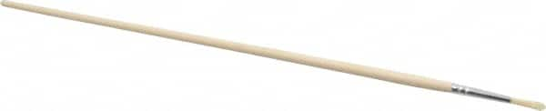 PRO-SOURCE - #1 Pig/Boar Artist's Paint Brush - 1/8" Wide, 11/16" Bristle Length, 9-1/2" Wood Handle - A1 Tooling