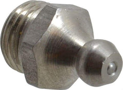 PRO-LUBE - Straight Head Angle, M10x1.0 Metric Stainless Steel Standard Grease Fitting - 11mm Hex - A1 Tooling