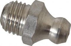 PRO-LUBE - Straight Head Angle, M8x1.0 Metric Stainless Steel Standard Grease Fitting - 9mm Hex - A1 Tooling