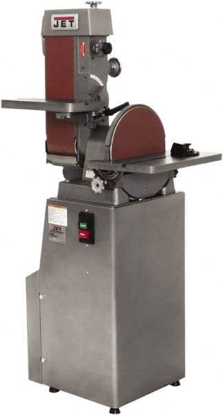 Jet - 48 Inch Long x 6 Inch Wide Belt, 12 Inch Diameter, Vertical Combination Sanding Machine - 2,850 Ft./min Belt Speed, 1-1/2 HP, Single Phase - A1 Tooling