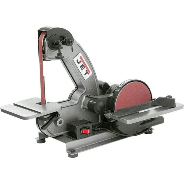 Jet - 42 Inch Long x 1 Inch Wide Belt, 8 Inch Diameter, Vertical Combination Sanding Machine - 3,000 Ft./min Belt Speed, 1/3 HP, Single Phase - A1 Tooling