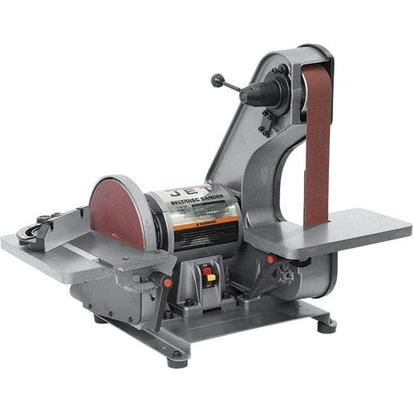 Jet - 42 Inch Long x 2 Inch Wide Belt, 8 Inch Diameter, Horizontal and Vertical Combination Sanding Machine - 3,100 Ft./min Belt Speed, 3/4 HP, Single Phase - A1 Tooling