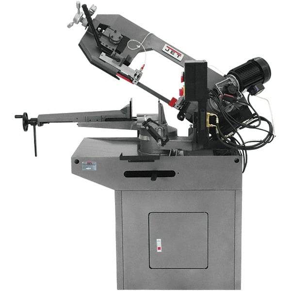 Jet - 8-3/4 x 7" Max Capacity, Manual Geared Head Horizontal Bandsaw - 157 to 314 SFPM Blade Speed, 230 Volts, 45 & 60°, 1.5 hp, 3 Phase - A1 Tooling