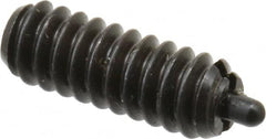 Vlier - 6-32, 3/8" Thread Length, 1/16" Plunger Projection, Steel Threaded Spring Plunger - 0.044 - 0.045" Max Plunger Diam, 3/8" Plunger Length, 1 Lb Init End Force, 1.6 Lb Final End Force - A1 Tooling