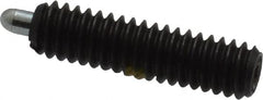 Vlier - 8-32, 5/8" Thread Length, 3/32" Plunger Projection, Steel Threaded Spring Plunger - 0.069 - 0.07" Max Plunger Diam, 5/8" Plunger Length, 0.7 Lb Init End Force, 2.3 Lb Final End Force - A1 Tooling