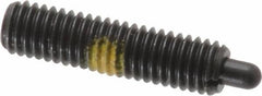 Vlier - 10-32, 3/4" Thread Length, 1/8" Plunger Projection, Steel Threaded Spring Plunger - 0.091 - 0.092" Max Plunger Diam, 3/4" Plunger Length, 2.9 Lb Init End Force, 11.1 Lb Final End Force - A1 Tooling