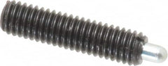 Vlier - 10-32, 3/4" Thread Length, 1/8" Plunger Projection, Steel Threaded Spring Plunger - 0.091 - 0.092" Max Plunger Diam, 3/4" Plunger Length, 1.3 Lb Init End Force, 2.7 Lb Final End Force - A1 Tooling