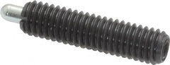 Vlier - 10-32, 3/4" Thread Length, 1/8" Plunger Projection, Steel Threaded Spring Plunger - 0.091 - 0.092" Max Plunger Diam, 3/4" Plunger Length, 1.3 Lb Init End Force, 2.7 Lb Final End Force - A1 Tooling