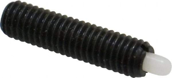 Vlier - 10-32, 3/4" Thread Length, 1/8" Plunger Projection, Steel Threaded Spring Plunger - 0.09 - 0.092" Max Plunger Diam, 3/4" Plunger Length, 1.3 Lb Init End Force, 2.7 Lb Final End Force - A1 Tooling