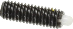 Vlier - 3/8-16, 1-1/8" Thread Length, 3/16" Plunger Projection, Steel Threaded Spring Plunger - 0.185 - 3/16" Max Plunger Diam, 1-1/8" Plunger Length, 2.8 Lb Init End Force, 7.2 Lb Final End Force - A1 Tooling