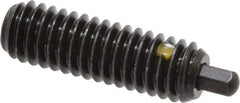 Vlier - 5/16-18, 1" Thread Length, 3/16" Plunger Projection, Steel Threaded Spring Plunger - 1/8 (Hex)" Max Plunger Diam, 1" Plunger Length, 1.5 Lb Init End Force, 4.5 Lb Final End Force, 1/8" Hex - A1 Tooling