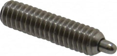 Vlier - 8-32, 5/8" Thread Length, 3/32" Plunger Projection, Stainless Steel Threaded Spring Plunger - 0.069 - 0.07" Max Plunger Diam, 5/8" Plunger Length, 2.7 Lb Init End Force, 7.3 Lb Final End Force, 0.063" Hex - A1 Tooling