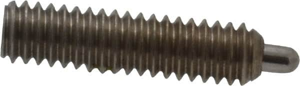 Vlier - 8-32, 5/8" Thread Length, 3/32" Plunger Projection, Stainless Steel Threaded Spring Plunger - 0.069 - 0.07" Max Plunger Diam, 5/8" Plunger Length, 0.7 Lb Init End Force, 2.3 Lb Final End Force, 0.063" Hex - A1 Tooling