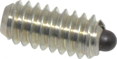 Vlier - 1/4-20, 17/32" Thread Length, 0.078" Plunger Projection, Steel Threaded Spring Plunger - 0.119" Max Plunger Diam, 0.531" Plunger Length, 3 Lb Init End Force, 10.5 Lb Final End Force - A1 Tooling