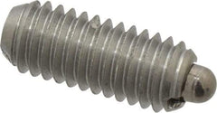 Vlier - 10-32, 0.468" Thread Length, 0.065" Plunger Projection, Stainless Steel Threaded Spring Plunger - 0.093" Max Plunger Diam, 0.468" Plunger Length, 0.75 Lb Init End Force, 2.5 Lb Final End Force - A1 Tooling