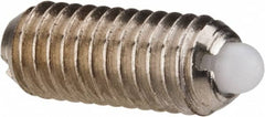 Vlier - 10-32, 0.468" Thread Length, 0.065" Plunger Projection, Stainless Steel Threaded Spring Plunger - 0.093" Max Plunger Diam, 0.468" Plunger Length, 1.75 Lb Init End Force, 6.25 Lb Final End Force - A1 Tooling