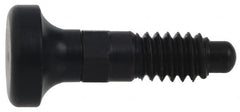 Vlier - 1/4-20, 0.16" Max Plunger Diam, 0.12 Lb Init to 0.36 Lb Final End Force, Knob Handle Plunger - Delrin Knob, 0.63" Body Length, 1/2" Length Under Head/Shoulder, 0.13" Plunger Projection - A1 Tooling