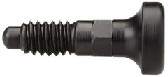 Gibraltar - 1/4-20, 1/2" Thread Length, 0.16" Max Plunger Diam, 0.12 Lb Init to 0.36 Lb Final End Force, Knob Handle Plunger - Delrin Knob, 0.63" Body Length, 1/2" Length Under Head/Shoulder, 0.13" Plunger Projection - A1 Tooling