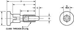 Vlier - M6x1.0, 13mm Thread Length, 0.118" Max Plunger Diam, 0.11 Lb Init to 0.34 Lb Final End Force, Knob Handle Plunger - Delrin Knob, 0.63" Body Length, 1/2" Length Under Head/Shoulder, 0.118" Plunger Projection - A1 Tooling