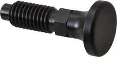 Vlier - 1/2-13, 0.31" Max Plunger Diam, 0.5 Lb Init to 1.75 Lb Final End Force, Knob Handle Plunger - Delrin Knob, 1-1/4" Body Length, 1" Length Under Head/Shoulder, 1/4" Plunger Projection - A1 Tooling