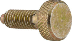 Vlier - 1/4-20, 1/2" Thread Length, 0.123" Max Plunger Diam, 1 Lb Init to 4 Lb Final End Force, Knob Handle Plunger - Knurled Knob, 0.79" Body Length, 1/2" Length Under Head/Shoulder, 1/8" Plunger Projection - A1 Tooling