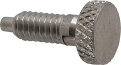 Vlier - 1/4-20, 0.4" Thread Length, 0.123 to 1/8" Max Plunger Diam, 0.5 Lb Init to 2 Lb Final End Force, Locking Knob Handle Plunger - Knurled Knob, 0.53" Length Under Head/Shoulder, 1/8" Plunger Projection - A1 Tooling