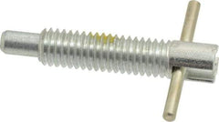 Vlier - 3/8-16 Thread, 2" Body Length, 3/8" Plunger Projection, 0.233" Plunger Diam, Steel, Locking T Handle Plunger - 1.2" Thread Length, 1-1/2" Handle Length, 1.68" Plunger Length, 2 Lb Initial End Force, 4 Lb Final End Force, Locking Element - A1 Tooling