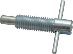 Vlier - 5/8-11 Thread, 2-1/2" Body Length, 5/8" Plunger Projection, 3/8" Plunger Diam, Steel, Locking T Handle Plunger - 1.7" Thread Length, 2-1/2" Handle Length, 2.38" Plunger Length, 2-1/2 Lb Initial End Force, 5 Lb Final End Force, - A1 Tooling