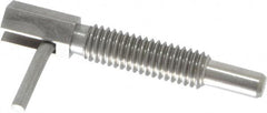 Vlier - 3/8-16, 1.18" Thread Length, 1/4" Plunger Diam, 0.75 Lb Init to 3.75 Lb Final End Force, Stainless Steel Locking L Handle Plunger - 2" Body Length, 1.31" Length Under Head, 0.56" Plunger Projection - A1 Tooling