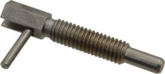 Vlier - 3/8-16, 1.18" Thread Length, 1/4" Plunger Diam, 0.75 Lb Init to 3.75 Lb Final End Force, Stainless Steel Locking L Handle Plunger - 2" Body Length, 1.31" Length Under Head, Locking Element, 0.56" Plunger Projection - A1 Tooling