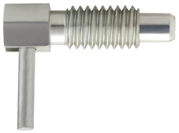 Gibraltar - 1/4-20, 1/2" Thread Length, 0.16" Plunger Diam, 0.12 Lb Init to 0.5 Lb Final End Force, Steel Locking L Handle Plunger - 3/4" Body Length, 1/2" Length Under Head, Locking Element, 0.2" Plunger Projection - A1 Tooling