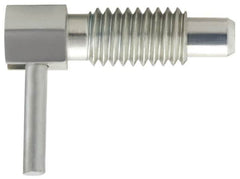 Vlier - 1/2-13, 0.85" Thread Length, 0.31" Plunger Diam, 0.5 Lb Init to 2 Lb Final End Force, Stainless Steel Locking L Handle Plunger - 1-1/2" Body Length, 1" Length Under Head, 0.4" Plunger Projection - A1 Tooling