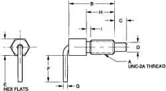 Vlier - 1/4-20, 1/2" Thread Length, 0.16" Plunger Diam, 0.12 Lb Init to 0.5 Lb Final End Force, Steel L Handle Plunger - 3/4" Body Length, 1/2" Length Under Head, 0.2" Plunger Projection - A1 Tooling