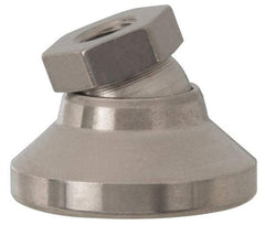 Vlier - 4500 Lb Capacity, 5/8-11 Thread, 1-1/4" OAL, Stainless Steel Stud, Tapped Pivotal Socket Mount Leveling Pad - 2-1/2" Base Diam, Elastomer Pad, 7/8" Hex - A1 Tooling