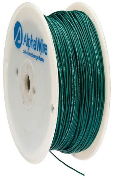 Alpha Wire - 22 AWG, 1 Strand, 305 m OAL, Tinned Copper Hook Up Wire - Green PVC Jacket, 0.057" Diam - A1 Tooling