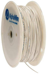 Alpha Wire - 22 AWG, 1 Strand, 305 m OAL, Tinned Copper Hook Up Wire - White PVC Jacket, 0.057" Diam - A1 Tooling