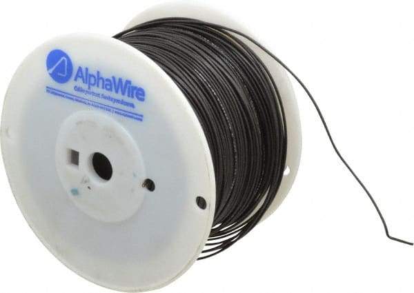 Alpha Wire - 18 AWG, 1 Strand, 305 m OAL, Tinned Copper Hook Up Wire - Black PVC Jacket, 0.072" Diam - A1 Tooling